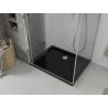 Mexen Lima faltbare Duschkabine 80 x 100 cm, transparent, Chrom + Flat Duschwanne, schwarz - 856-080-100-01-00-4070