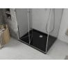 Mexen Lima Duschkabine faltbar 90 x 100 cm, transparent, Chrom + Duschwanne Flat, schwarz - 856-090-100-01-00-4070