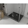 Mexen Lima Duschkabine faltbar 90 x 100 cm, transparent, Chrom + Duschwanne Flat, schwarz - 856-090-100-01-00-4070