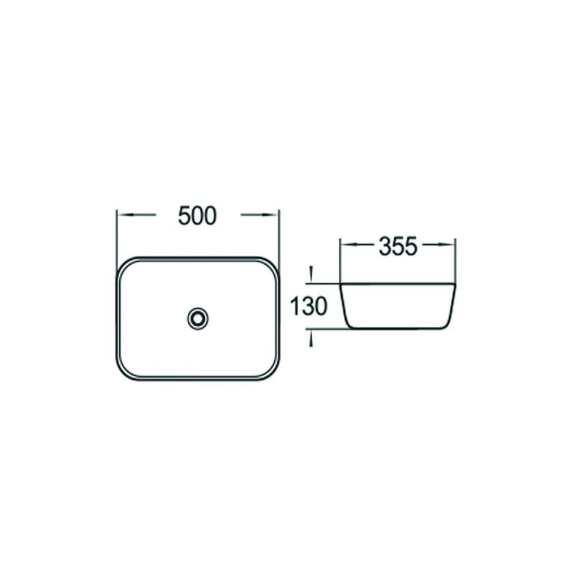 Mexen Luna countertop washbasin 50 x 35 cm, white - 21635000