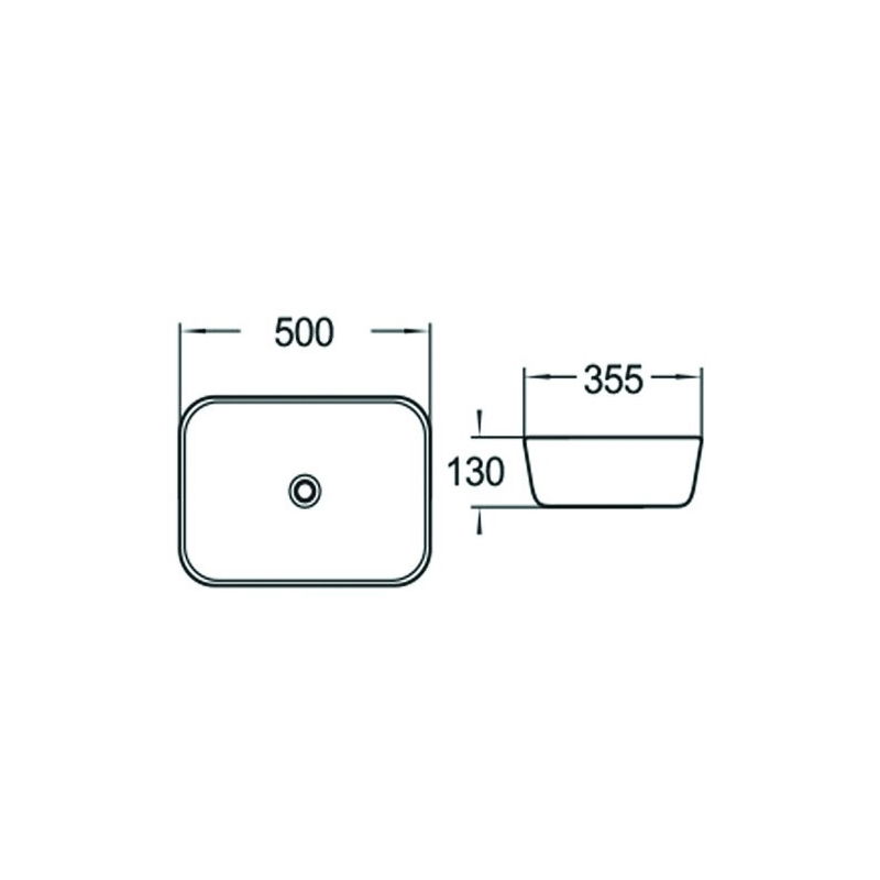 Mexen Luna lavabo sobre encimera 50 x 35 cm, blanco - 21635000