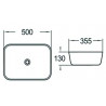 Mexen Luna opbouwwastafel 50 x 35 cm, wit - 21635000