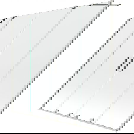 Mexen Velar Duo 2-wing sliding shower screen 190 x 150 cm, transparent, brushed nickel - 896-190-000-02-97