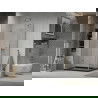 Mexen Lima faltbare Duschkabine 100 x 80 cm, transparent, Chrom + Flat Duschwanne, schwarz - 856-100-080-01-00-4070