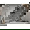 Mexen Lima faltbare Duschkabine 100 x 80 cm, transparent, Chrom + Flat Duschwanne, schwarz - 856-100-080-01-00-4070
