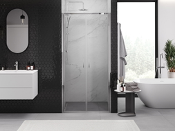Mexen Exo-B Duo puertas de ducha batientes dobles de 70 cm, transparente, cromo - 814-070-000-01-00