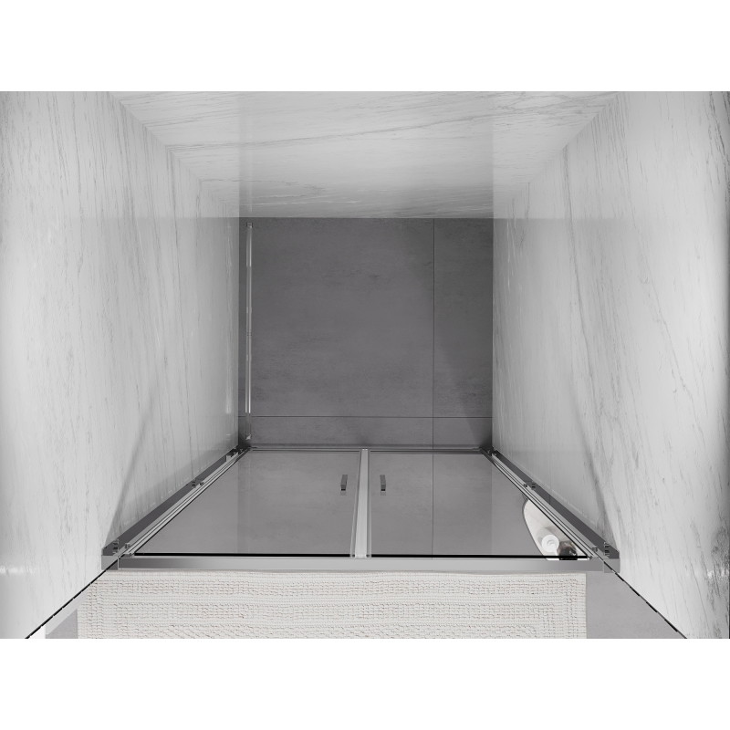 Mexen Exo-B Duo puertas de ducha batientes dobles de 70 cm, transparente, cromo - 814-070-000-01-00