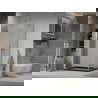 Mexen Lima faltbare Duschkabine 100 x 80 cm, transparent, Chrom + Flat Duschwanne, schwarz - 856-100-080-01-00-4070