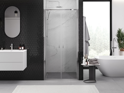 Mexen Exo dubbele openslaande douchedeur 80 cm, transparant, chroom - 814-080-000-01-00