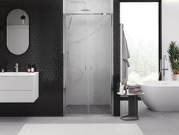 Mexen Exo double-hinged shower door 100 cm, transparent, chrome - 814-100-000-01-00