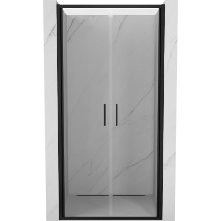 Mexen Exo-B Duo puerta de ducha doble abatible de 90 cm, transparente, negra - 814-090-000-70-00
