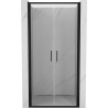 Mexen Exo-B Duo puerta de ducha doble abatible de 90 cm, transparente, negra - 814-090-000-70-00
