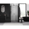 Mexen Exo-B Duo drzwi prysznicowe podwójne uchylne 90 cm, transparent, czarne - 814-090-000-70-00