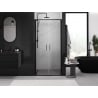 Mexen Exo portes de douche doubles pivotantes 100 cm, transparentes, noires - 814-100-000-70-00