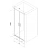 Mexen Exo portes de douche doubles battantes 100 cm, transparent, noir - 814-100-000-70-00