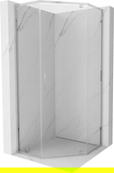 Mexen Exo Fünfeck-Duschkabine schwenkbar 80 x 80 cm, transparent, chrom - 812-080-080-01-00