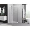 Mexen Exo-R cabina de ducha pentagonal batiente 80 x 80 cm, transparente, cromo - 812-080-080-01-00