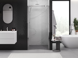 Mexen Exo puerta de ducha abatible 80 cm, transparente, cromo - 817-080-000-01-00