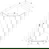 Mexen Exo vijfhoekige draaideur douchecabine 90 x 90 cm, transparant, chroom - 812-090-090-01-00
