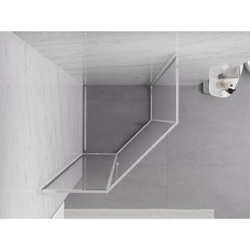 Mexen Exo cabine de douche pentagonale pivotante 90 x 90 cm, transparent, chrome - 812-090-090-01-00