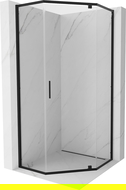 Mexen Exo Fünfeck-Duschkabine, schwenkbar, 80 x 80 cm, transparent, schwarz - 812-080-080-70-00