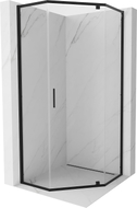 Mexen Exo-R cabina de ducha pentagonal abatible 80 x 80 cm, transparente, negra - 812-080-080-70-00