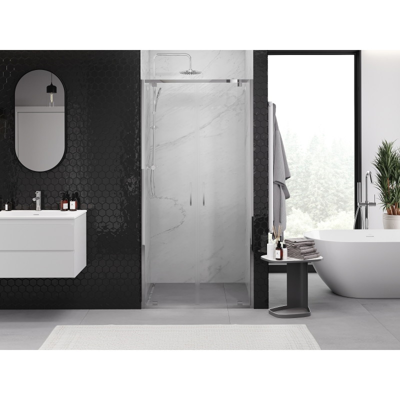 Mexen Exo-BR Duo διπλές αρθρωτές πόρτες ντους 70 cm, διαφανές, χρώμιο