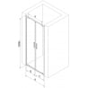 Mexen Exo double hinged shower door 70 cm, transparent, chrome - 8182-070-000-01-00