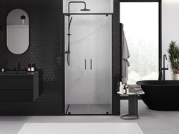 Mexen Exo-BR Duo divviru dušas durvis 90 cm, caurspīdīgas, melnas - 8182-090-000-70-00
