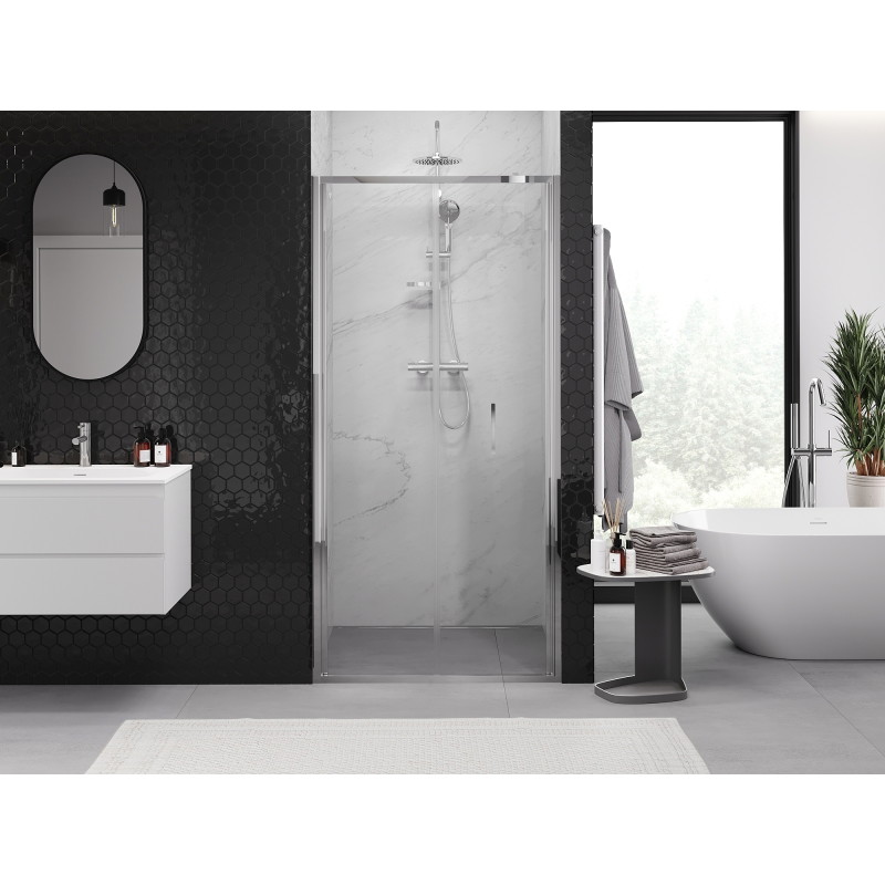 Mexen Exo-F vikbara duschdörrar 90 cm, transparent, krom - 816-090-000-01-00