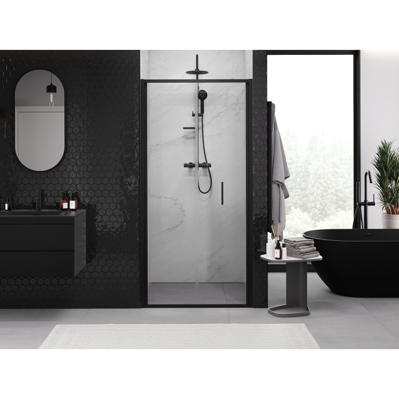 Mexen Exo-F puerta de ducha plegable de 60 cm, transparente, negra - 816-060-000-70-00