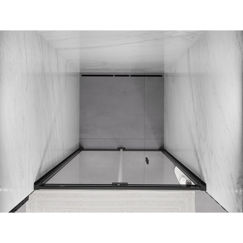 Mexen Exo-F puerta de ducha plegable 70 cm, transparente, negra - 816-070-000-70-00
