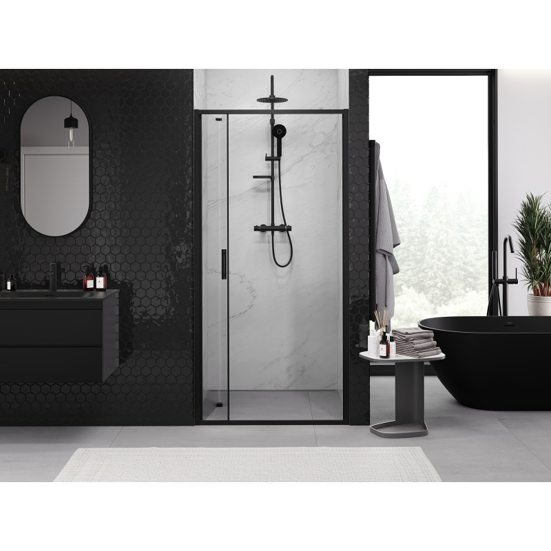 Mexen Exo-F drzwi prysznicowe składane 80 cm, transparent, czarne - 816-080-000-70-00