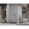 Mexen Lima folding shower cabin 120 x 90 cm, transparent, chrome + Flat shower tray, black - 856-120-090-01-00-4070