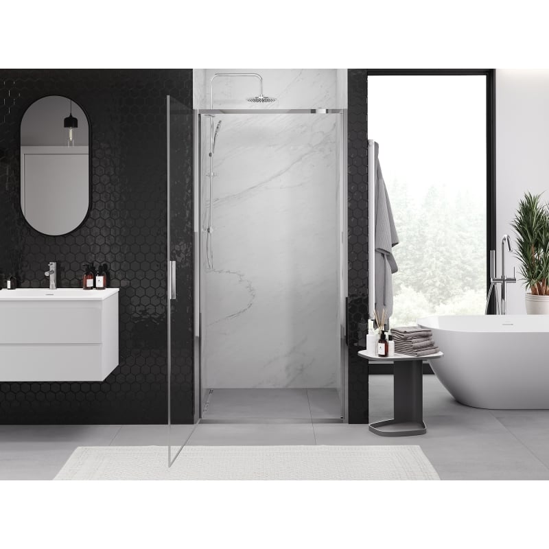 Mexen Exo-B porta doccia ad anta battente 100 cm, trasparente, cromo - 817-100-000-01-00