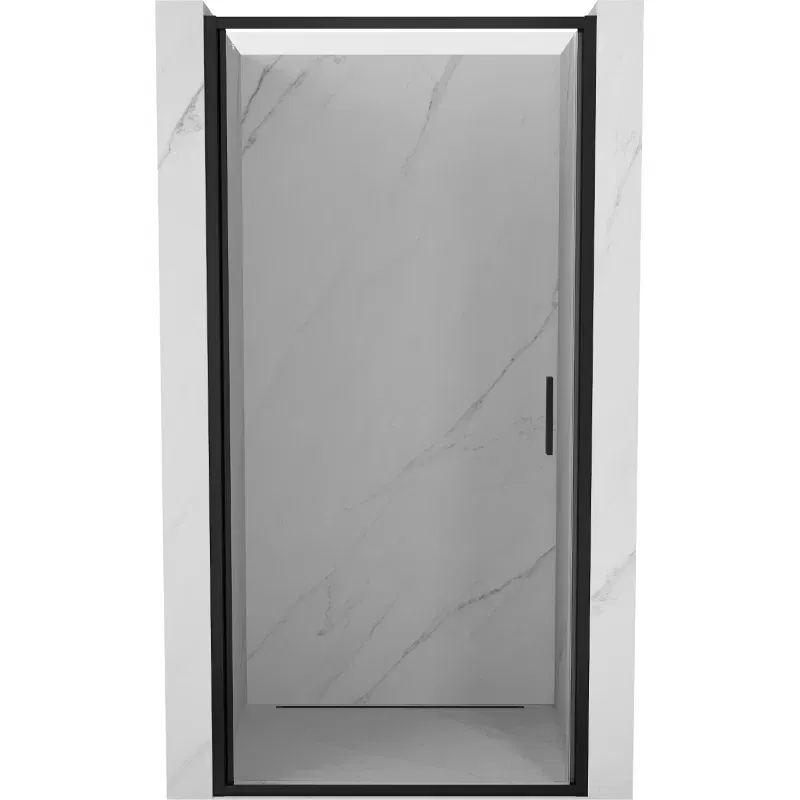 Mexen Exo porta doccia a battente 85 cm, trasparente, nera - 817-085-000-70-00