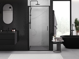 Mexen Exo-B schwenkbare Duschtür 95 cm, transparent, schwarz - 817-095-000-70-00