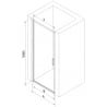 Mexen Exo-B porta doccia a battente 100 cm, trasparente, nero - 817-100-000-70-00