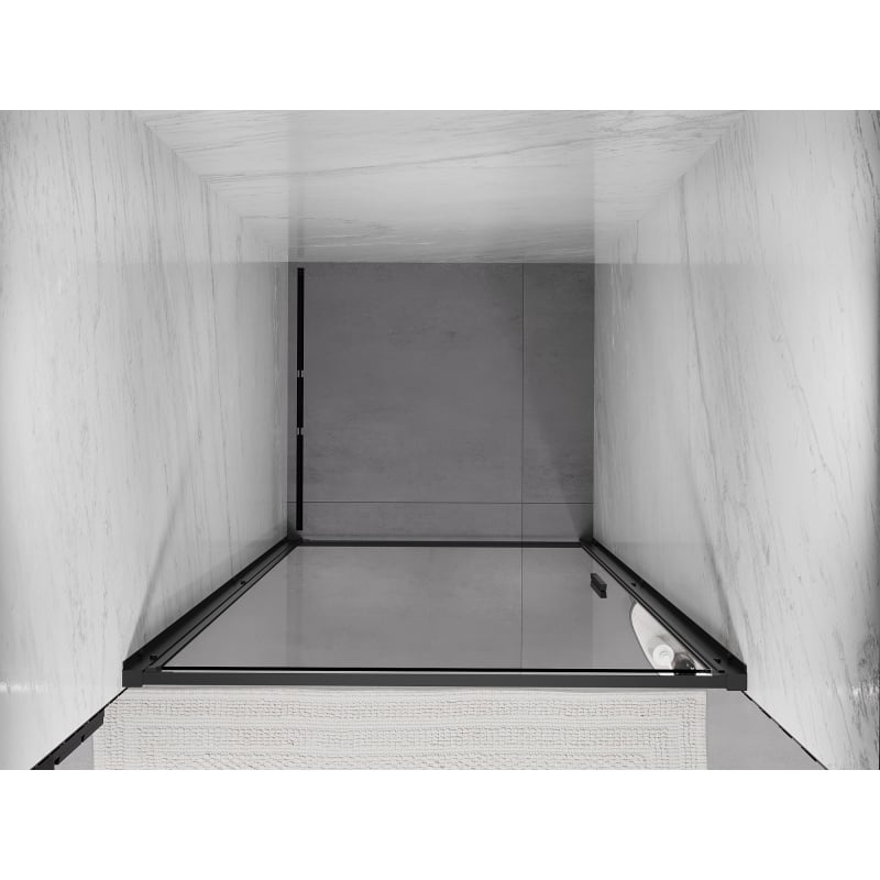Mexen Exo 95 cm Hinged Shower Door, Transparent, Black - 817-095-000-70-00
