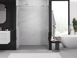 Mexen Exo puerta de ducha abatible 130 cm, transparente, cromo - 819-130-000-01-00