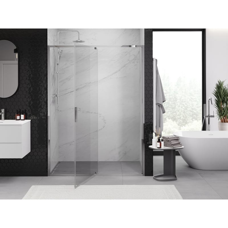 Mexen Exo drzwi prysznicowe uchylne 145 cm, transparent, chrom - 819-145-000-01-00