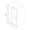 Mexen Exo Duschdrehtür 155 cm, transparent, Chrom - 819-155-000-01-00