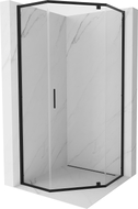Mexen Exo-R cabine de douche pentagonale pivotante 90 x 90 cm, transparente, noire - 812-090-090-70-00