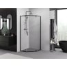 Mexen Exo-R cabina doccia pentagonale con porta battente 90 x 90 cm, trasparente, nera - 812-090-090-70-00