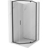 Mexen Exo-R cabina doccia pentagonale battente 100 x 100 cm, trasparente, nera - 812-100-100-70-00
