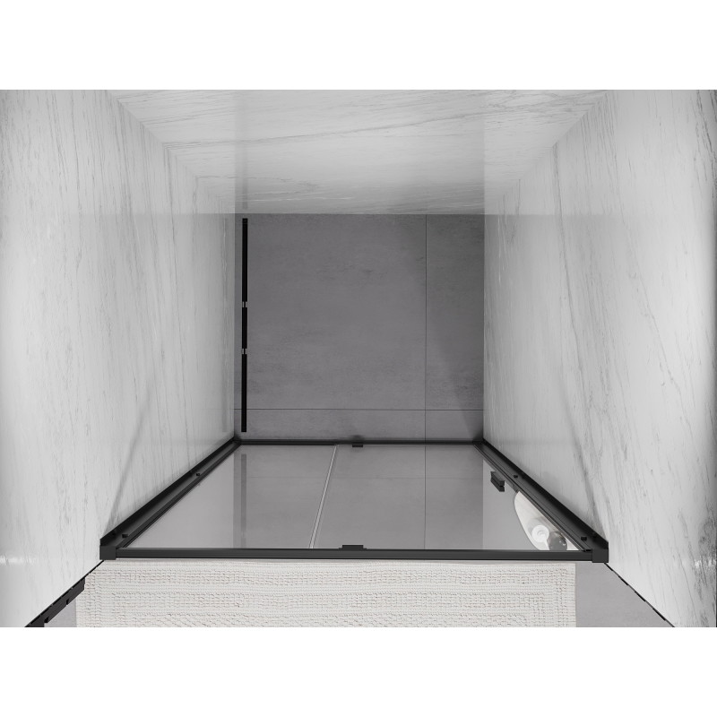 Mexen Exo-R drzwi prysznicowe uchylne 95 cm, transparent, czarne - 819-095-000-70-00