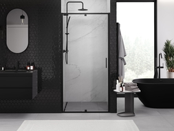 Mexen Exo porte de douche pivotante 125 cm, transparent, noir - 819-125-000-70-00