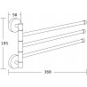 Mexen triple porte-serviettes pivotant, chromé - 7039243-00