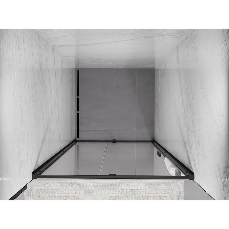 Mexen Exo drzwi prysznicowe uchylne 100 cm, transparent, czarne - 819-100-000-70-00