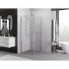 Mexen Exo-B Duo cabina de ducha abatible 80 x 80 cm, transparente, cromo - 814-080-080-01-00